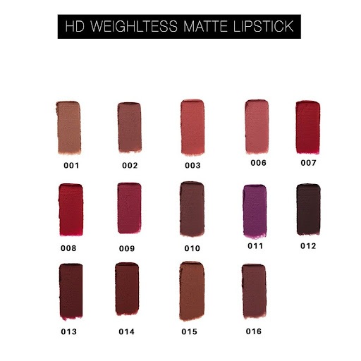flormar hd weightless matte lipstick colors