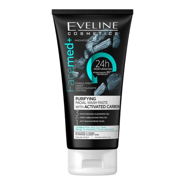 eveline purifying facial wash paste with activated carbon